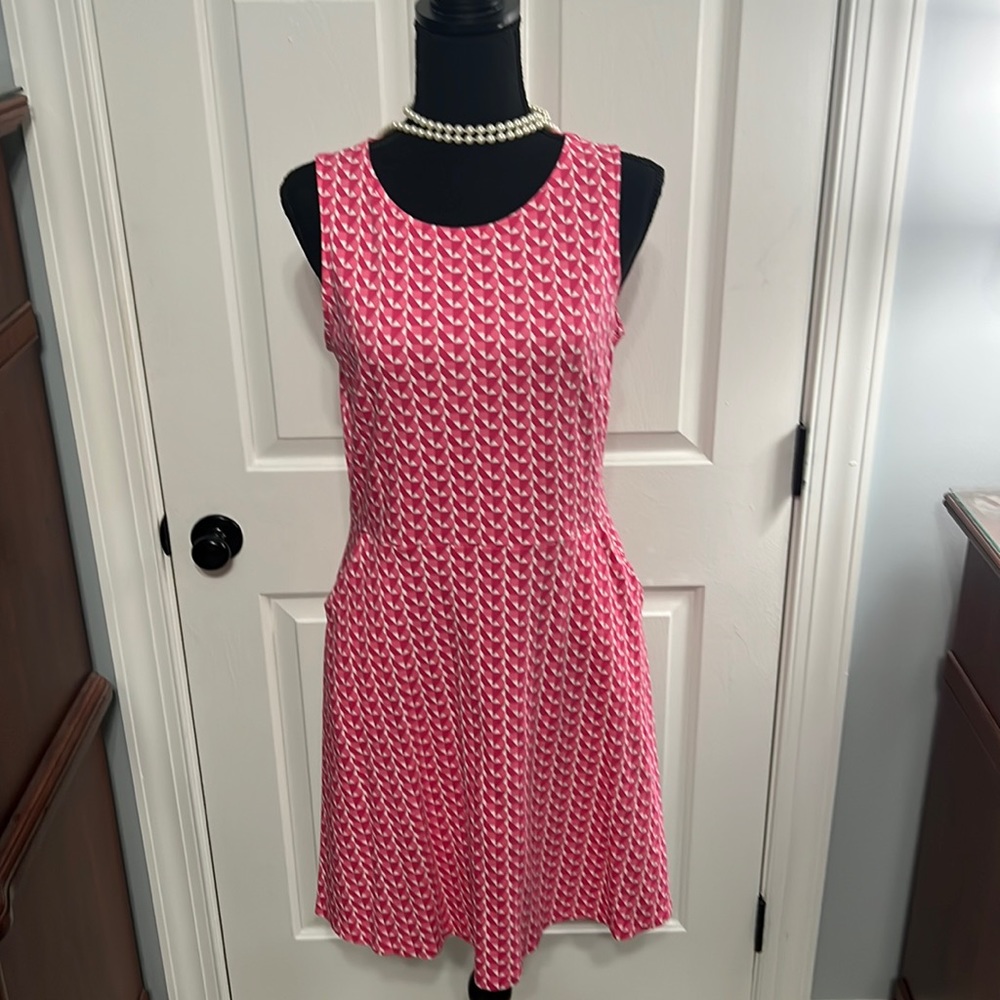 Pink and white cotton dress